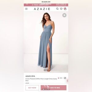 AZAZIE ZEYA
A-Line Pleated Chiffon Floor-Length Dress dusty blue